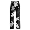 thumbnail image 4 of Satingcolo Pajama Bottoms for Women Halloween Pjs Pants Drawstring Wide Leg Lounge Pants Halloween Printed Sleepwear Trousers S-3XL, 4 of 5