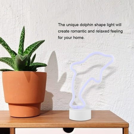 

YOUTHINK Neon Night Light Dolphin Shaped LED Neon Light Waterproof Small Night Light Lamp For Room Decor Table Decor Lamp