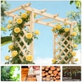 thumbnail image 3 of BAYUELSWU Raised Garden Bed with 2-Sided Trellis & Hanging Roof, Wooden Elevated Planter w/Drainage Holes, Bottom Gaps for Flowers, Herbs, Climbing, Vines (Natural), 3 of 7