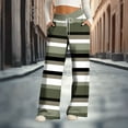 thumbnail image 2 of Fewfanhot Pants for Women Flare Leggings Cute Stripe Print Stretchy Wide Leg Loose Casual Pocket Pants, 2 of 7