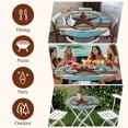 thumbnail image 6 of Texas Star Round Tablecloth 45-54 Inch Round Fitted Table Cloth with Elastic Edge, Blue Brown Stars Retro Wooden Country Vintage Waterproof Table Cover Protector for Outdoor Picnic Party Dining, 6 of 6