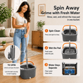 thumbnail image 2 of Square Spin Mop and Bucket Set, Clean & Dirty Water Separation, Hands-Free Self-Wringing, 6 Machine Washable Microfiber Pads for Multi-Floor Compatible, 2 of 8