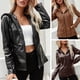 thumbnail image 4 of Abrigo de mujer Moda mujer chaqueta de invierno capucha de manga larga con cordón cremallera abrigo informal de calle cálido 1 1, 4 of 5
