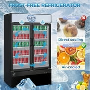 NSF 48 in. Sliding Door Commercial Refrigerator 32 Cu.Ft. Tempered Glass Merchandiser Refrigerator, Disaplay Cooler