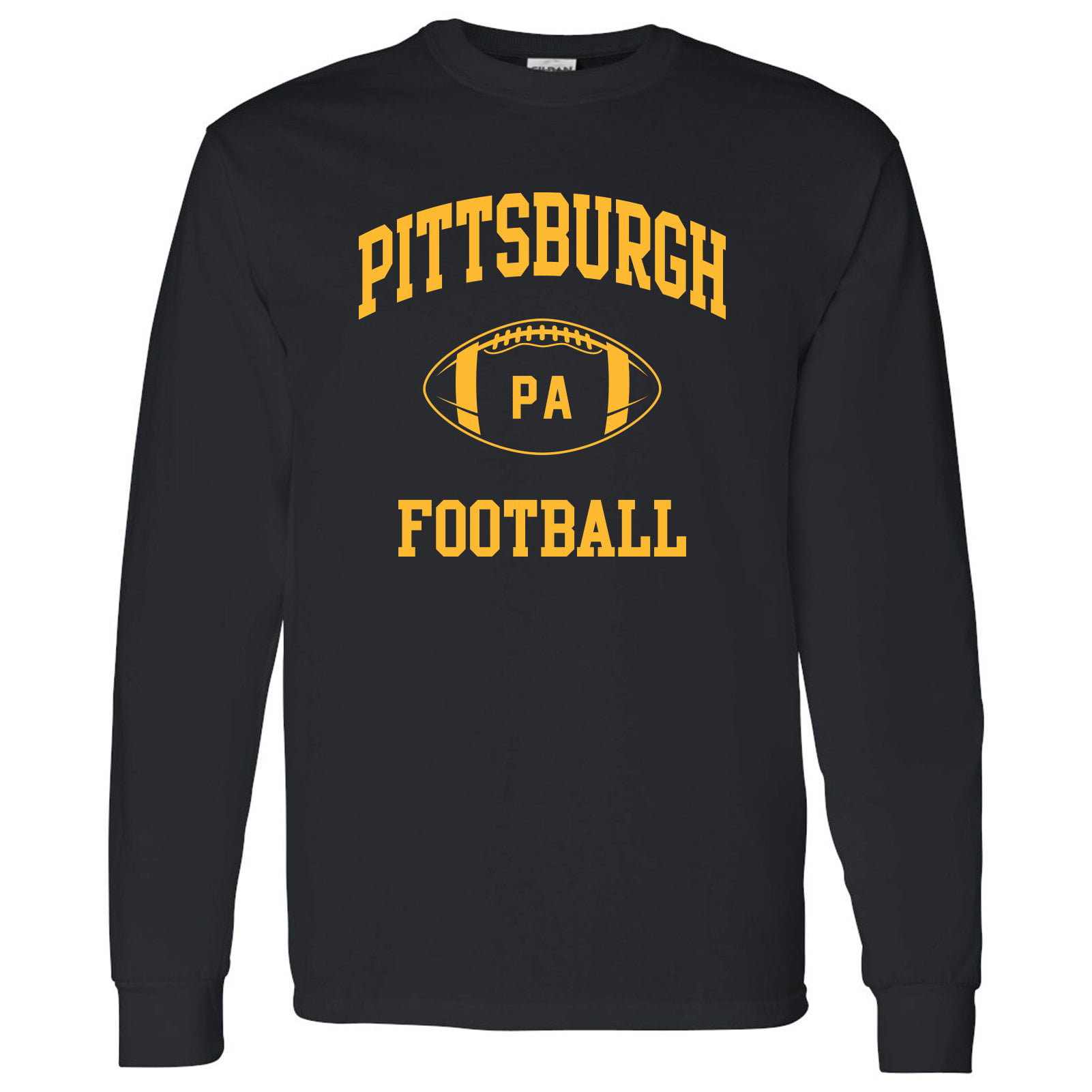 Pittsburgh Classic Football Arch American Football Long Sleeve T - Small - Black - Walmart.com
