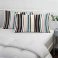 thumbnail image 4 of Black Pink Blue Striped Pillow Covers 24x36 Inch Cal King Size, Modern Stripes Art Farmhouse Decorative Pillowcase with Zipper, Microfiber Pillow Protector, Breathable Pillowcases for Couch Sofa Bed, 4 of 9