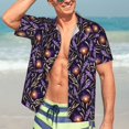 thumbnail image 7 of Pofeuu Lavender Flowers Print Hawaiian Shirt for Men Sleeves Casual Button Down Summer Beach Dress Shirts T-Shirts,Large, 7 of 7