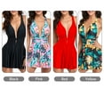 thumbnail image 4 of Maillot de Bain une Pièce Femme Floral Croisé Nœud devant Col en V Profond Robe de Bain, 4 of 8