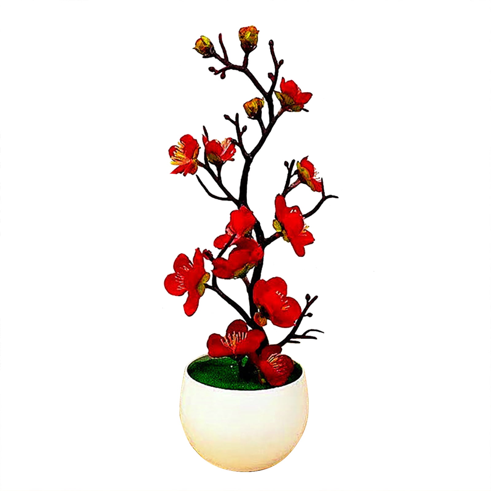 Plant Potted Artificial Silk Flowers Desktop Decoration Plastic
