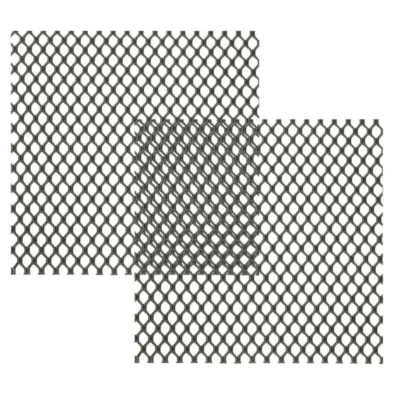 Uxcell 4"L x 4"W Perforated Metal Sheets, 2Pcs 20Ga 5x8mm Hexagon Hole Aluminum Mesh Expanded Perforated Plate for Ventilation Filtration Dryer Vent Grill Guard Screen, Black