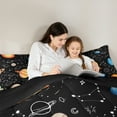 thumbnail image 4 of Manfei Galaxy Planet Bedding Comforter Set,Constellation Pattern Twin Comforter Sets,Modern Aesthetic Art Bedding Set For Kids,Breathable Home Decor Reversible,2-Piece, 4 of 7