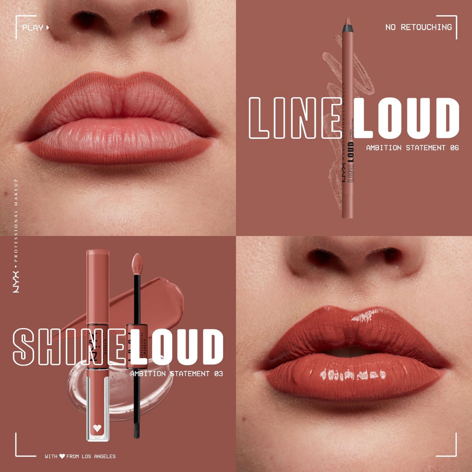 Line Loud Waterproof Lip Liner Pencil, Infused with Vitamin E, Vegan Formula