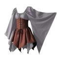 thumbnail image 4 of FcBaudy Robe Mi-Mollet à Manches Longues et Col Rond, Robes d'Été pour Femmes, Costumes pour Femmes, Robes Corset Gothiques à Manches Longues, Robe Mi-Mollet à Manches Longues et Col Rond pour Femmes, 4 of 7