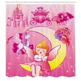 thumbnail image 3 of Ambesonne Pink Shower Curtain, Moon Unicorn Castle, 69"Wx84"L, Pink, 3 of 5