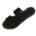 thumbnail image 1 of WRKEKC Sandals for Women Spring Summer Solid Color Flat One Strap Slides Outdoor Lightweight Beach Flip Flops, 1 of 9