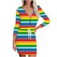 thumbnail image 1 of Vestido de sudadera con capucha estampado de manga larga con cremallera informal para mujer a la moda Pompotops hdfakjf5703, 1 of 5