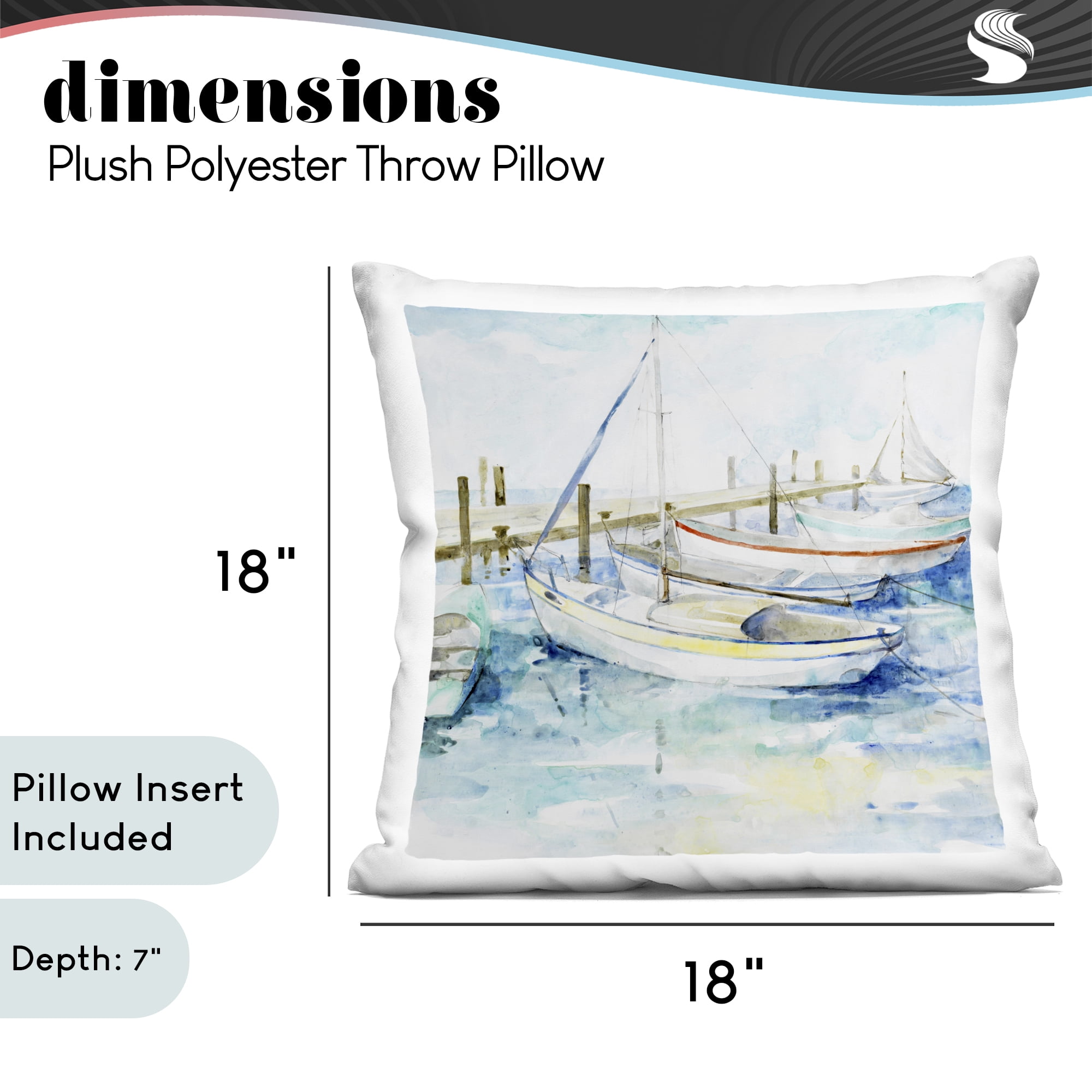 Stupell Industries Docked Sails on Stormy Seas Decorative Printed Throw Pillow, design by Lorenzo Collective