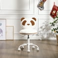 thumbnail image 2 of Guyou Cute Fuzzy Kids Chair, Faux Fur Rolling Swivel Children Desk Chair, Adjustable Student Task Chair Vanity Chair with Panda shaped Back for Living Room Study Room Kids Room , Brown, 2 of 4