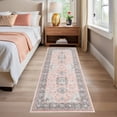 thumbnail image 3 of 2x6 Runner Rug, Washable Boho Area Rug Vintage Low Pile Non Slip Carpet for Kitchen Bathroom Living Room, 3 of 6