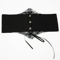 thumbnail image 4 of Women Lace Up Corset Waist Belt Transparent Lace Crochet Petal Elastic Wide Belt For Dress, 4 of 6