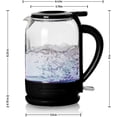 thumbnail image 5 of OVENTE Electric Kettle with 1.5L Borosilicate Glass, 1500W Fast Boiling Water Heater for Coffee or Tea, Easy to Fill Lid, Auto Shut-Off, Boil-Dry Protection & Stainless Steel Filter, Black KG516B, 5 of 9