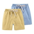thumbnail image 1 of Odeerbi 2-13 Años Para Niños Niñas 2 Pcs Summer Cotton Linen Shorts Entrenamiento de Deportes Deportivos Atletismo Shorts Sólidos de Color Sólido, 1 of 8