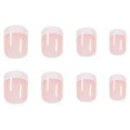 thumbnail image 2 of 24 piezas Uñas postizas cortas cuadradas xiang patrón de uñas francesas blancas, 2 of 4
