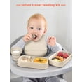 thumbnail image 5 of Travel Silicone Baby Feeding Set Portable Toddler Feeding Supplies Toddler Plates and Bowls Set Baby plates with Suction With spoon and cup, bib and waterproof storage bag, 5 of 9
