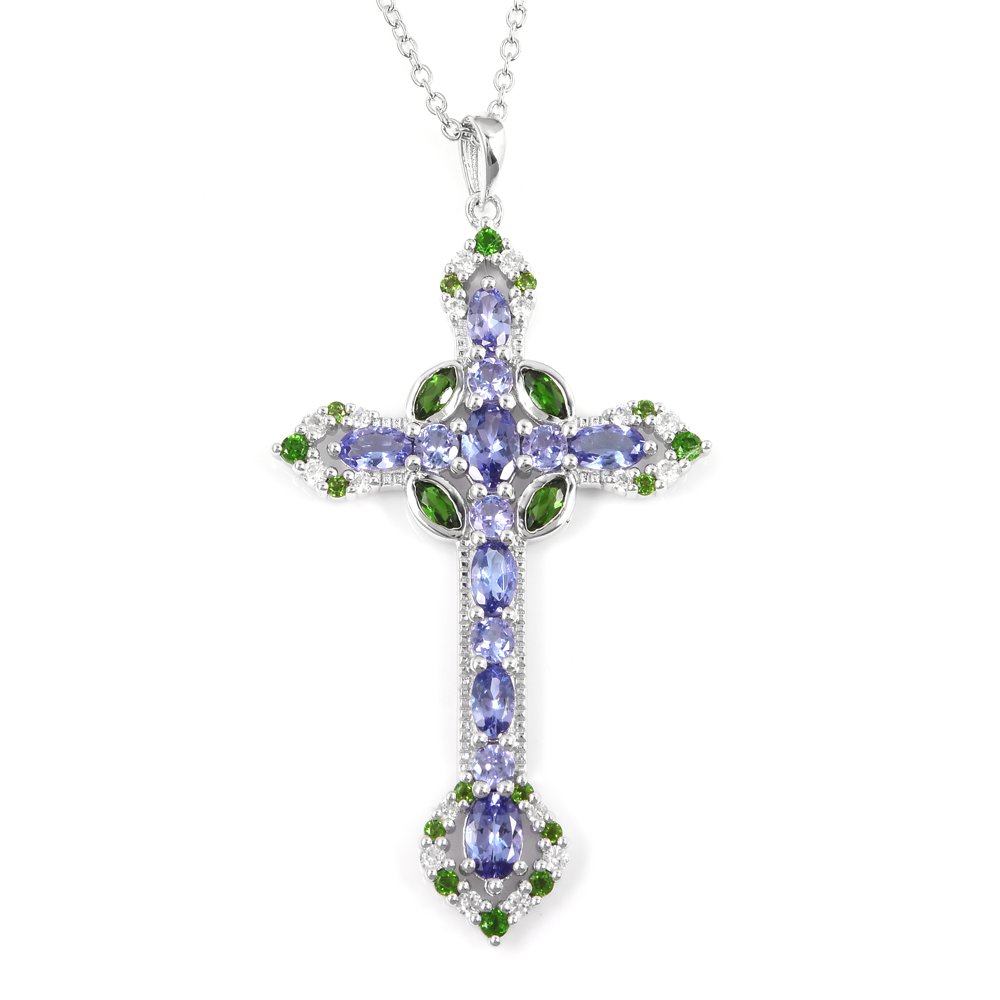 Tanzanite cross necklace Clearance