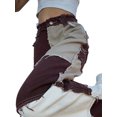 thumbnail image 4 of Bagilaanoe Women's Patchwork Color Block Jeans High Waist Ripped Straight Denim Trousers Long Pants Streetwear, 4 of 6