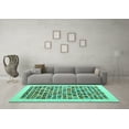 thumbnail image 3 of Ahgly Company Indoor Rectangle Abstract Turquoise Blue Contemporary Area Rugs, 8' x 12', 3 of 4