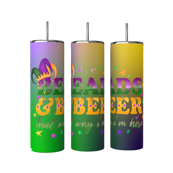 Mardi Gras Theme Tumbler
