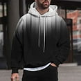 thumbnail image 2 of YLSDY Mens Fleece Hoodies Gradient Color Pullover Long Sleeve Cowlneck Hooded Sweatshirt Comfy Drawstring Hooded Tops Gray XXL, 2 of 6