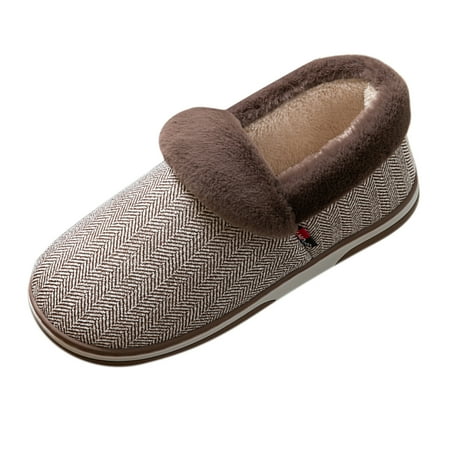 

Xutthjh Plush Shoes Flop Flip Slip On Men Warm For Men Slippers House Slippers Soft Men Slipper