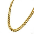 thumbnail image 3 of Stainless Steel Yellow Gold-Tone Mens Classic Cuban Link Chain Necklace Bracelet Set, 3 of 4