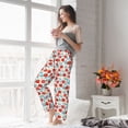 thumbnail image 4 of Uemuo Strawberries Pattern Women's Wide Leg Palazzo Lounge Pants with Pockets Light Weight Loose Comfy Casual Pajama Pants-Small, 4 of 9
