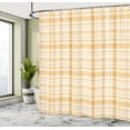 thumbnail image 4 of Ambesonne Plaid Shower Curtain, Stripes Forming Squares Print, 69"Wx75"L, Mustard White, 4 of 4