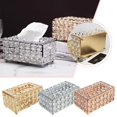 thumbnail image 3 of Golden / Sliver / Rose gold Crystal Tissue Box Cover Office, For Home, G5, 3 of 8