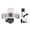 White with EU Plug Adapter, variant on Wireless Outdoor WiFi Security Camera with Multi Lens Motion Tracking and Rainproof Night Vision Home Defense Smart Cam (8.66x9.84 in / 22x25 cm)
