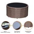 thumbnail image 6 of Outdoor Patio Furniture Set, Outdoor Sectional Half-Moon Curved Sofa, Round Coffee Table, 4 Pillows & Waterproof Cover, Taupe Cushion, 7-Piece, 6 of 6