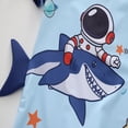 thumbnail image 3 of Bellafa Baby Boys Zipper Swimsuit Rash Guard Sets UPF 50+ One Piece Bathing Suit with Hat 1-7Y Toddler Beach Surf Swimwear, 3 of 7