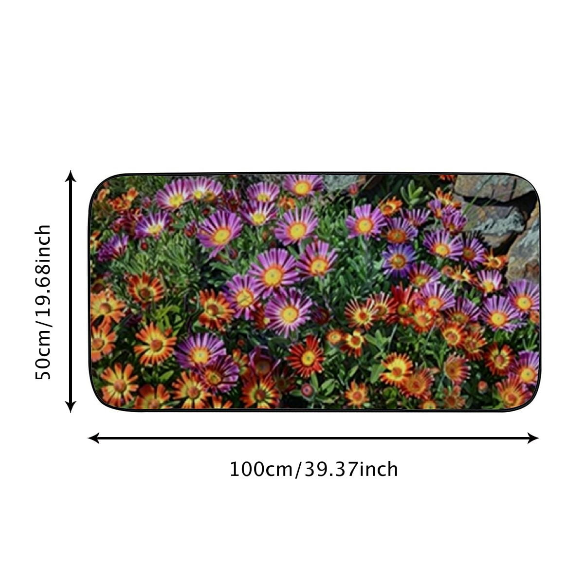 PHYHOO Doormat Floor Rug/Mat - Ice Plant Delosperma Blossom Bloom Flower Decorative Door Mat, Door Mat with Non-Slip Rubber Backing, Easy Cleaning, Traps Dirt, Rug for Entry, Patio