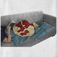 thumbnail image 6 of I Love You Soft Flannel Fleece Throw Blanket, Pop Art Style Retro Comic Strip Love Bubble Cartoon Graphic, Cozy Plush for Indoor and Outdoor Use, 60" x 80", Petrol Blue Red Ivory, by Ambesonne, 6 of 6