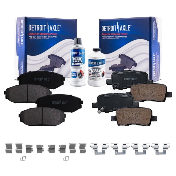 Detroit Axle - Brake Pads for 01-02 Acura MDX, 02-04 Honda Odyssey, Front and Rear Brake Pads 2001 2002 2003 2004 Replacement