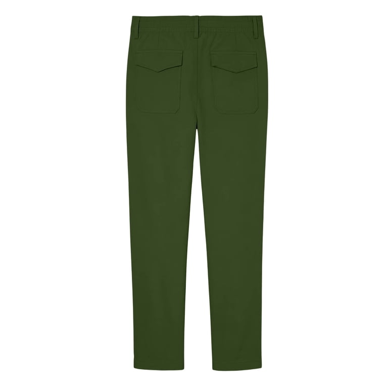 boys green dress pants Efsteb Button Zipper Straight Leg School Uniform Pants Soft Durable Trousers for Casual Daily Occasion (Green,12-13 Years), Boy's SL DEALS