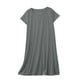 thumbnail image 2 of Pijama de manga corta con cuello redondo y color liso para mujer, ropa de casa, camisón corto de algodón para mujer, 2 of 6