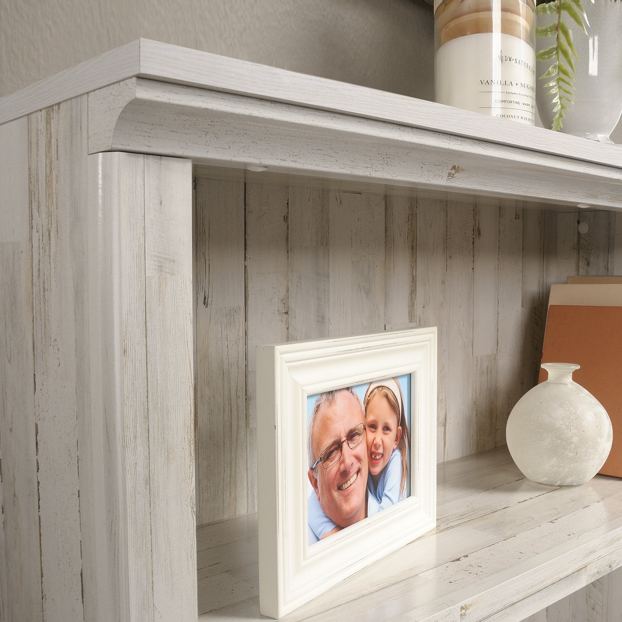 Sauder 3-Shelf Bookcase, White Plank Finish