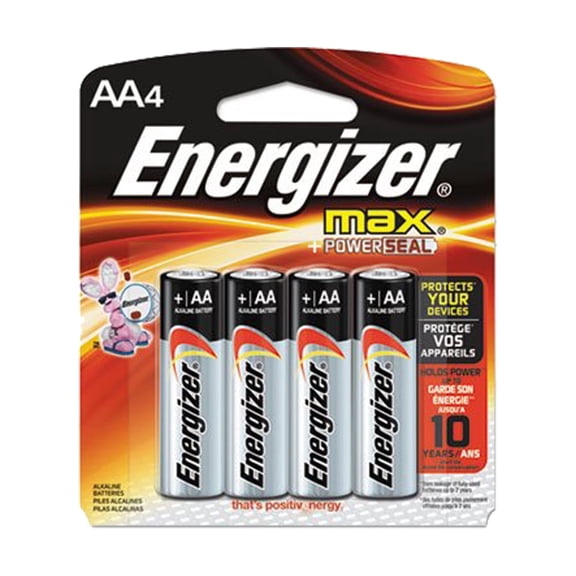 MAX Alkaline Batteries, AA, 4 Batteries/Pack, Sold as 2 Package