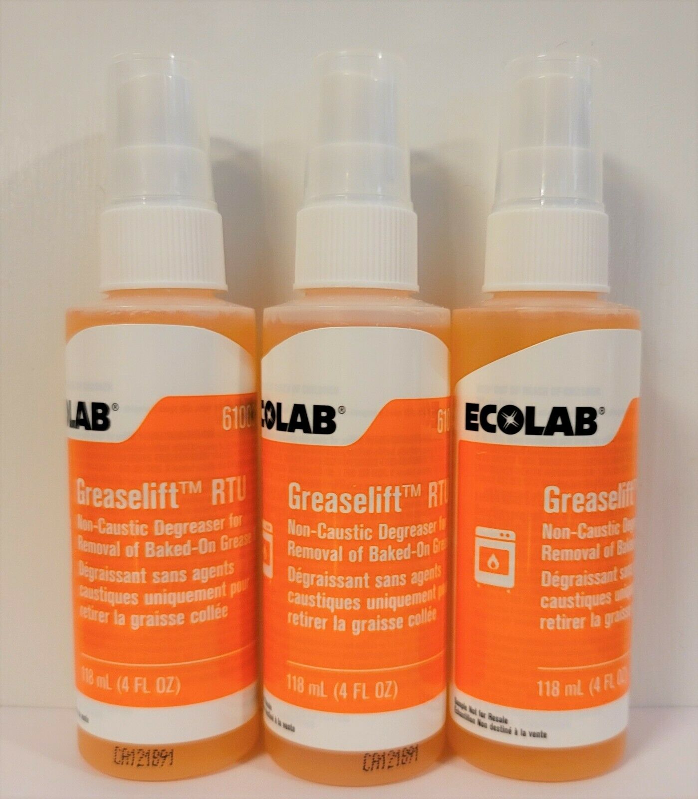 Ecolab Greaselift NonCaustic industrial Degreaser 3 Pack Readyto