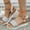 Silver, variant on EliteGoogv Womens Sandals Platform Wedge Sandals For Women Summer Casual Walking Shoes Comfortable Heeled Sandals Travel Beach Vacation Shoes US: 7.5 Rose Gold